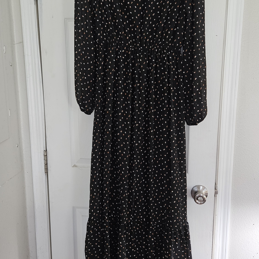 RusttyDustty - Black Floral Women's Dress - Picture 3 of 4